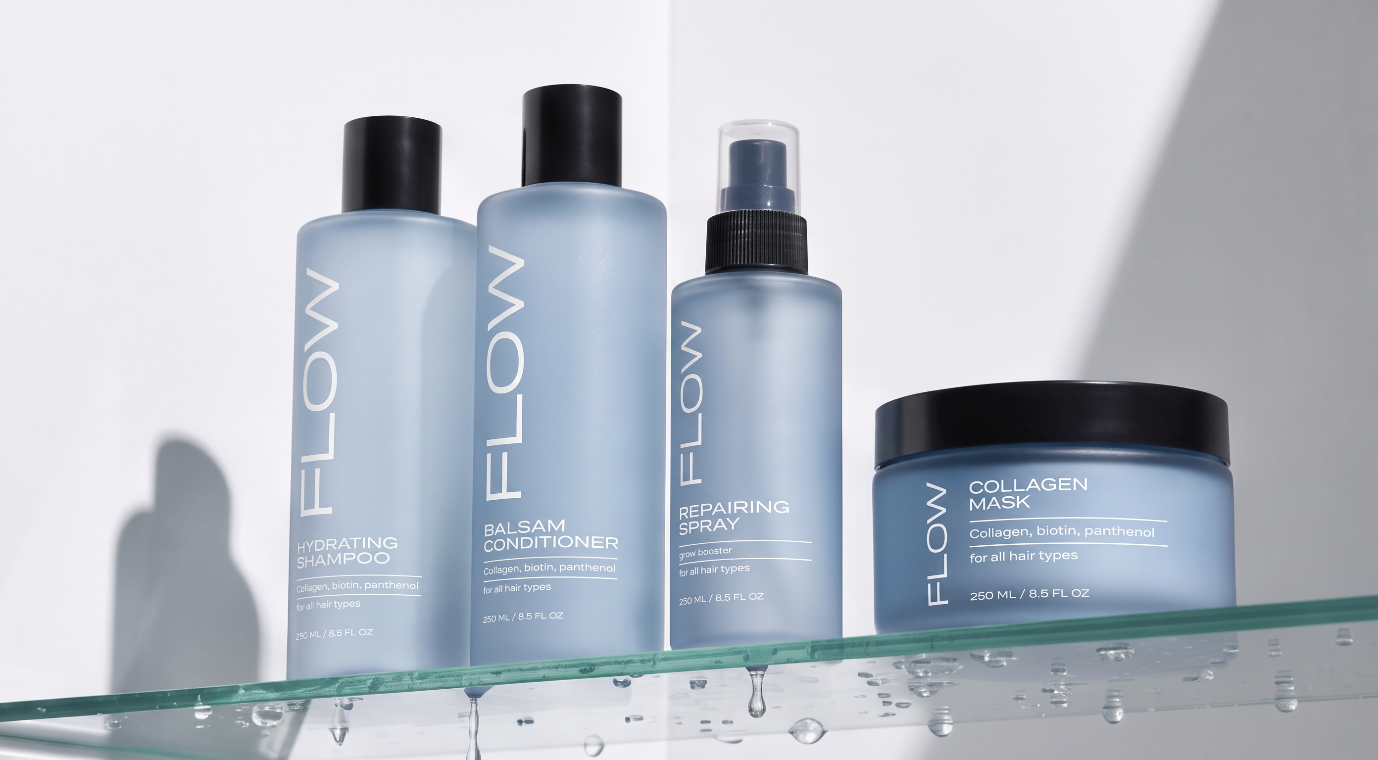 Flow hydrating hair-care packaging design