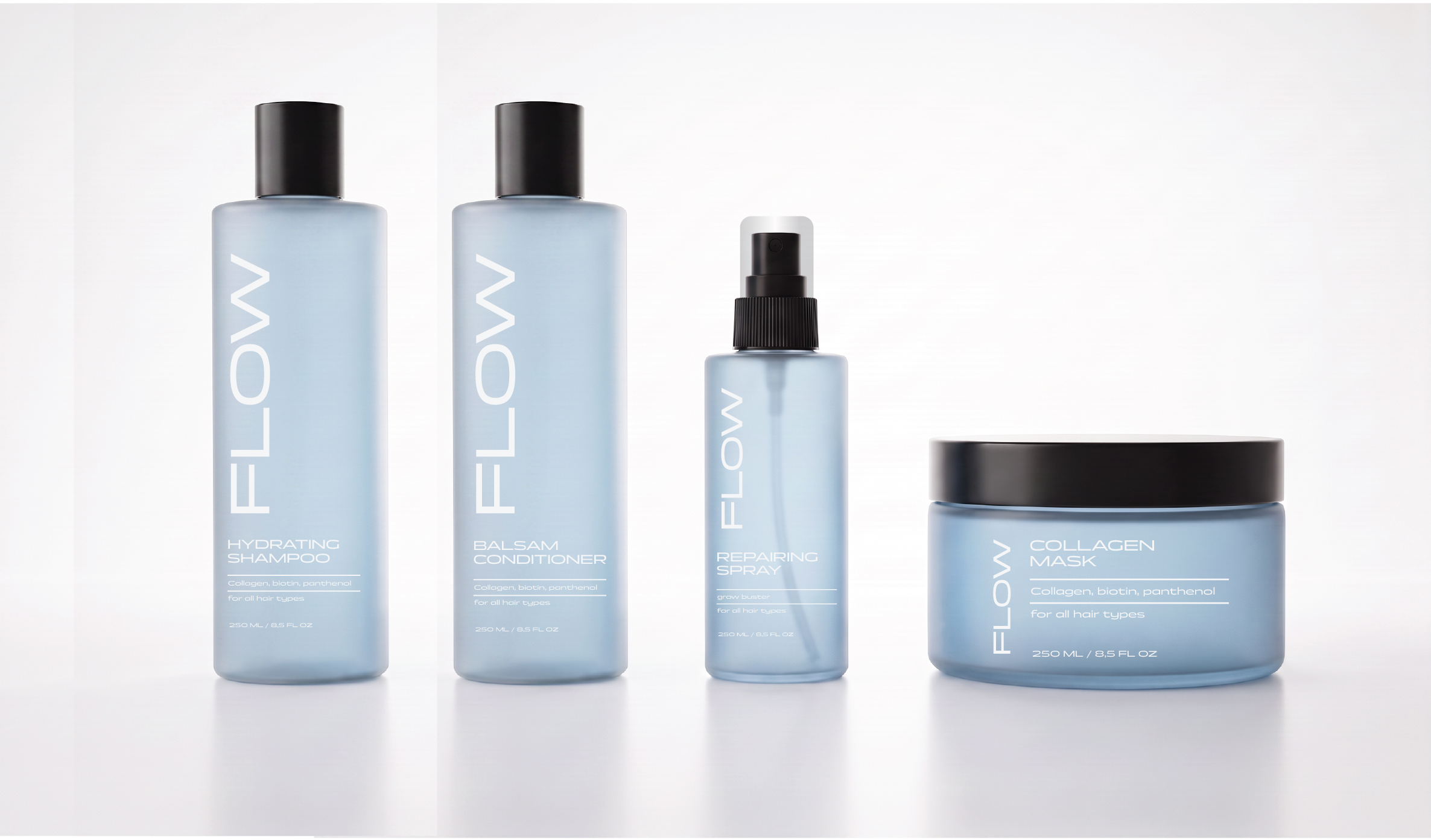 Flow hydrating hair-care packaging design