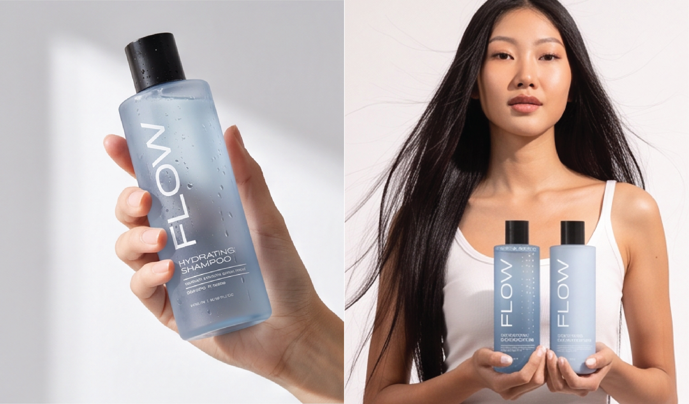 Flow hydrating hair-care packaging design