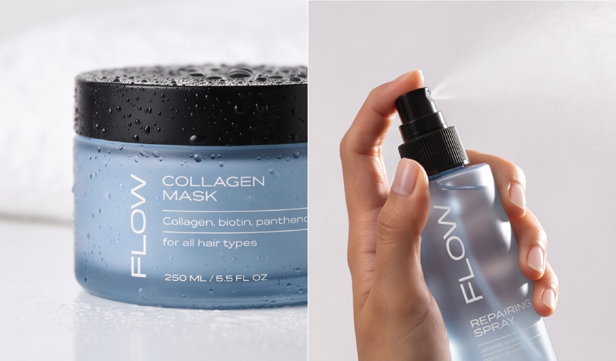 Flow hydrating hair-care packaging design