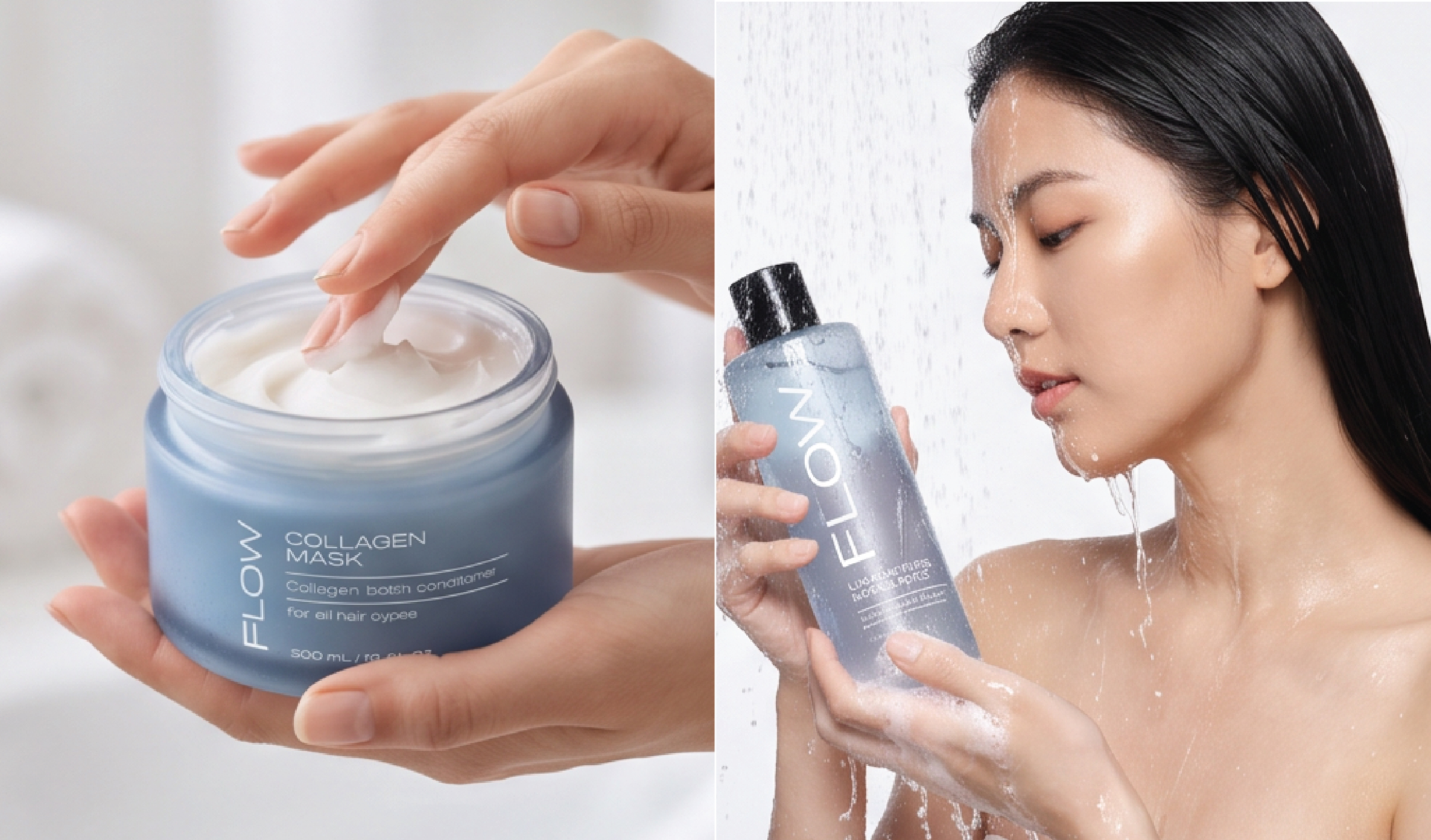 Flow hydrating hair-care packaging design