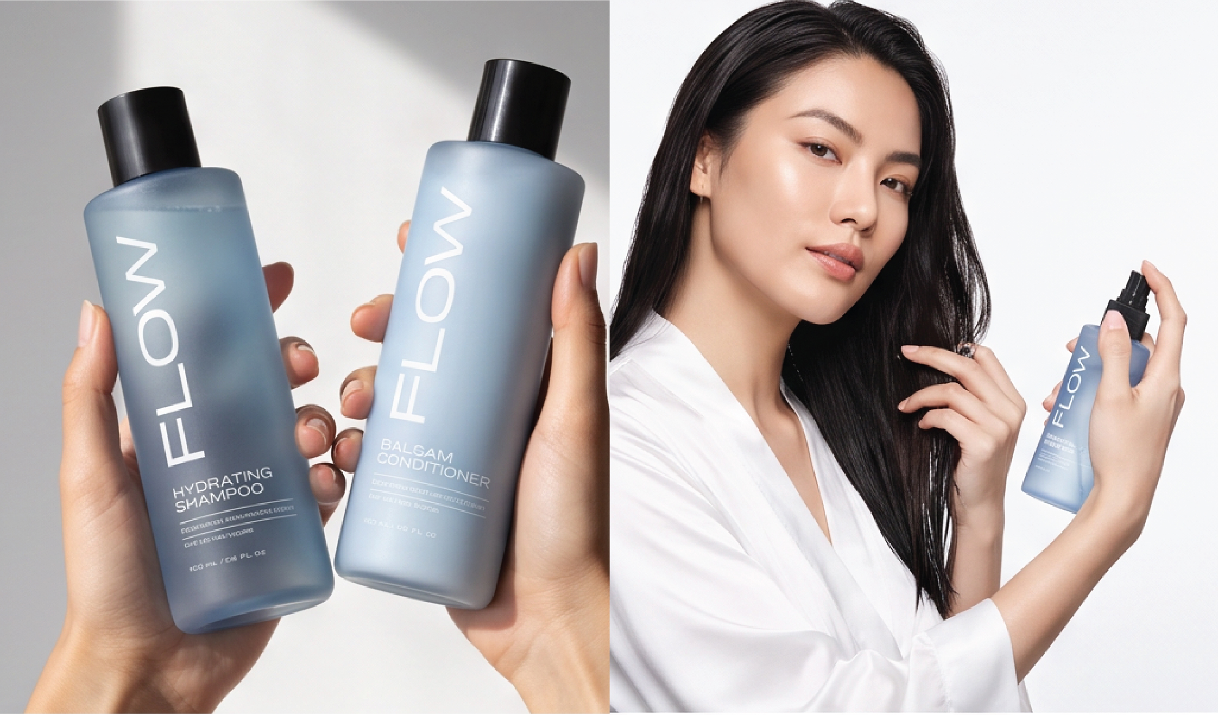 Flow hydrating hair-care packaging design