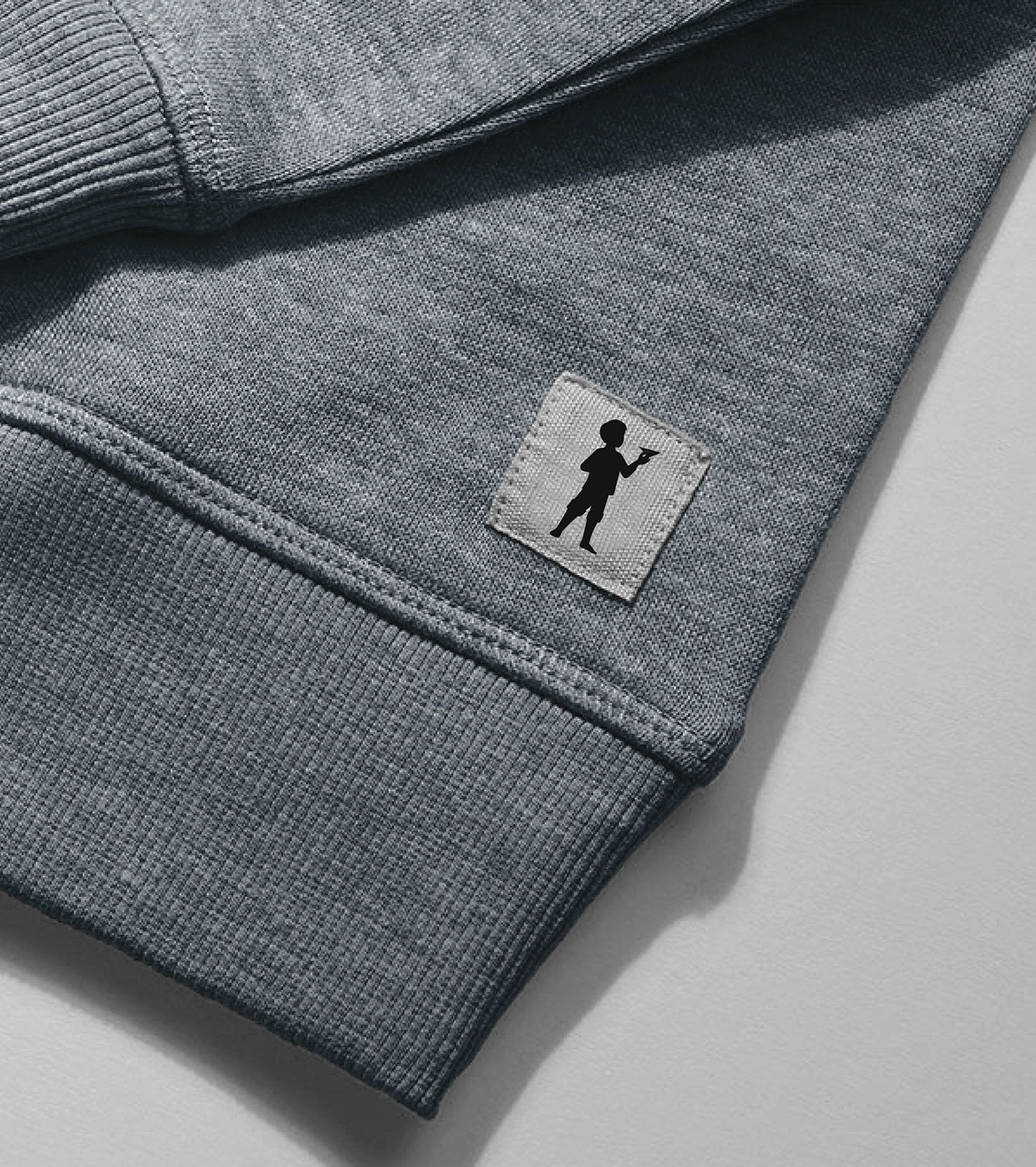 Milestone branded hoodie label detail